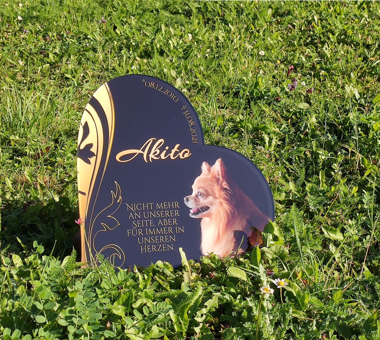 Gedenkstein auf Wiese